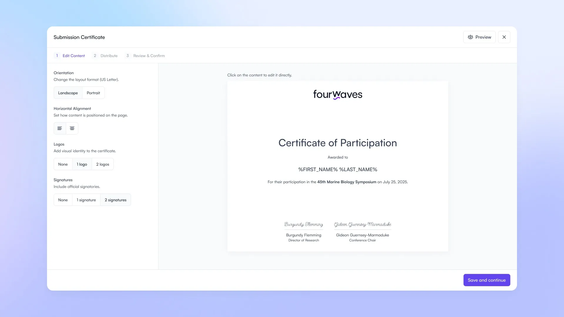 Certificates