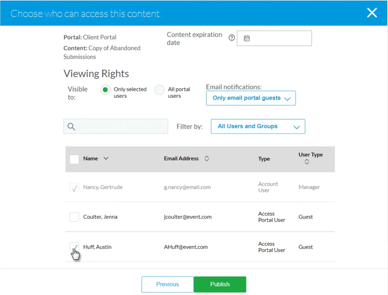 Cvent review panel
