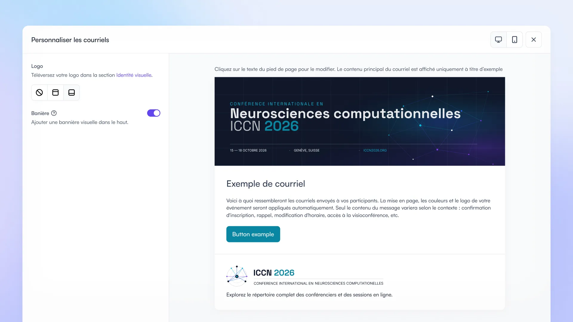 Visuel des courriels