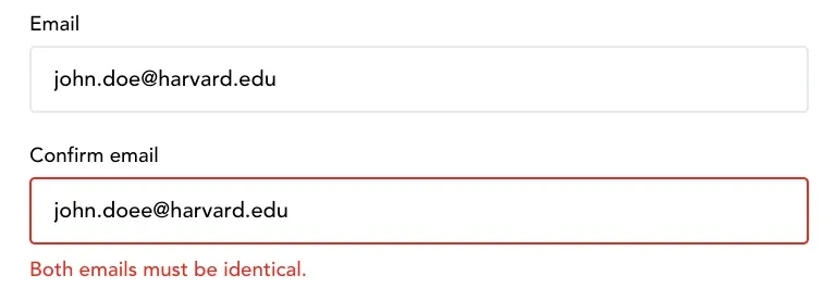 Email validator input text