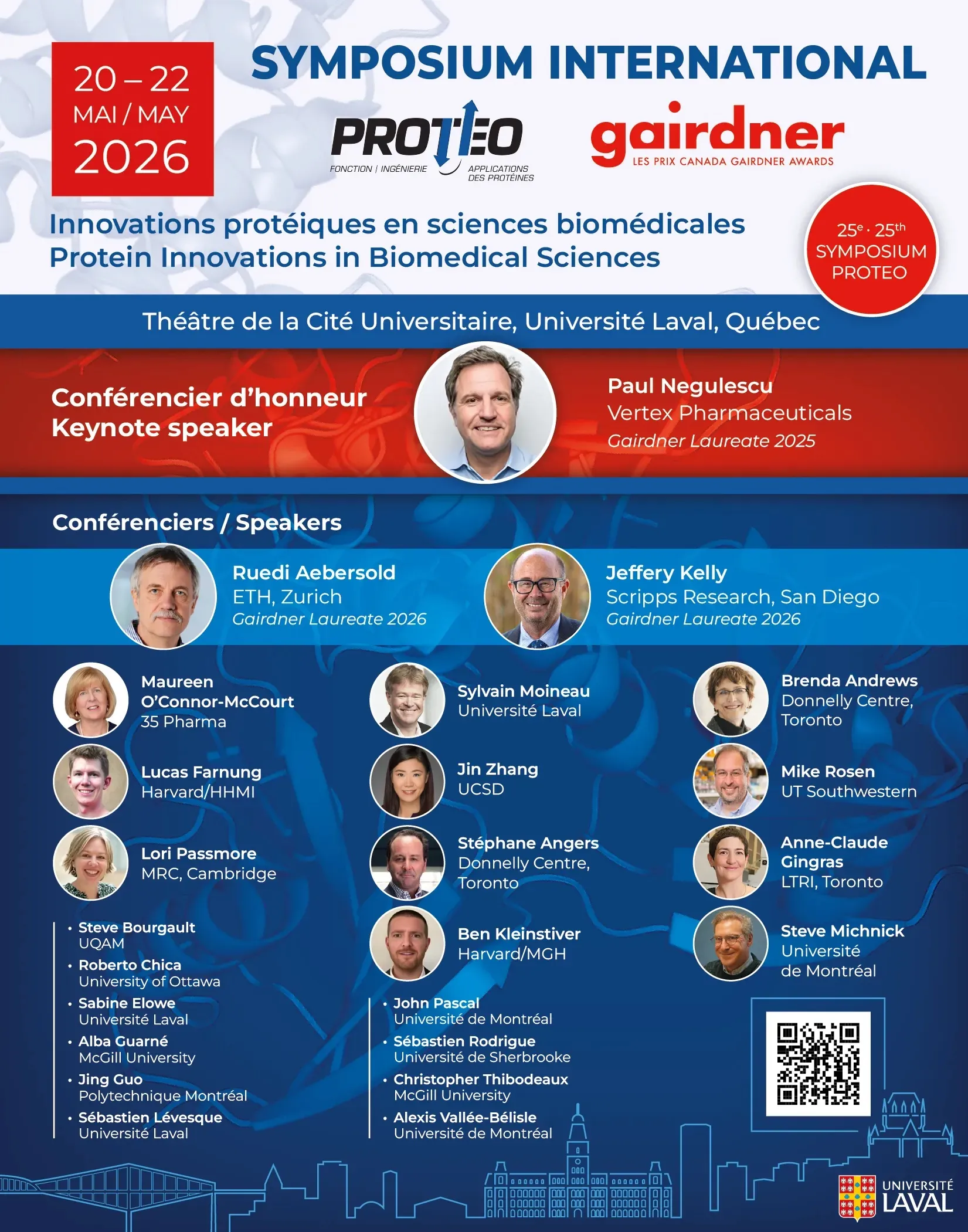 Poster for the 2026 Gairdner/PROTEO International Symposium at Université Laval
