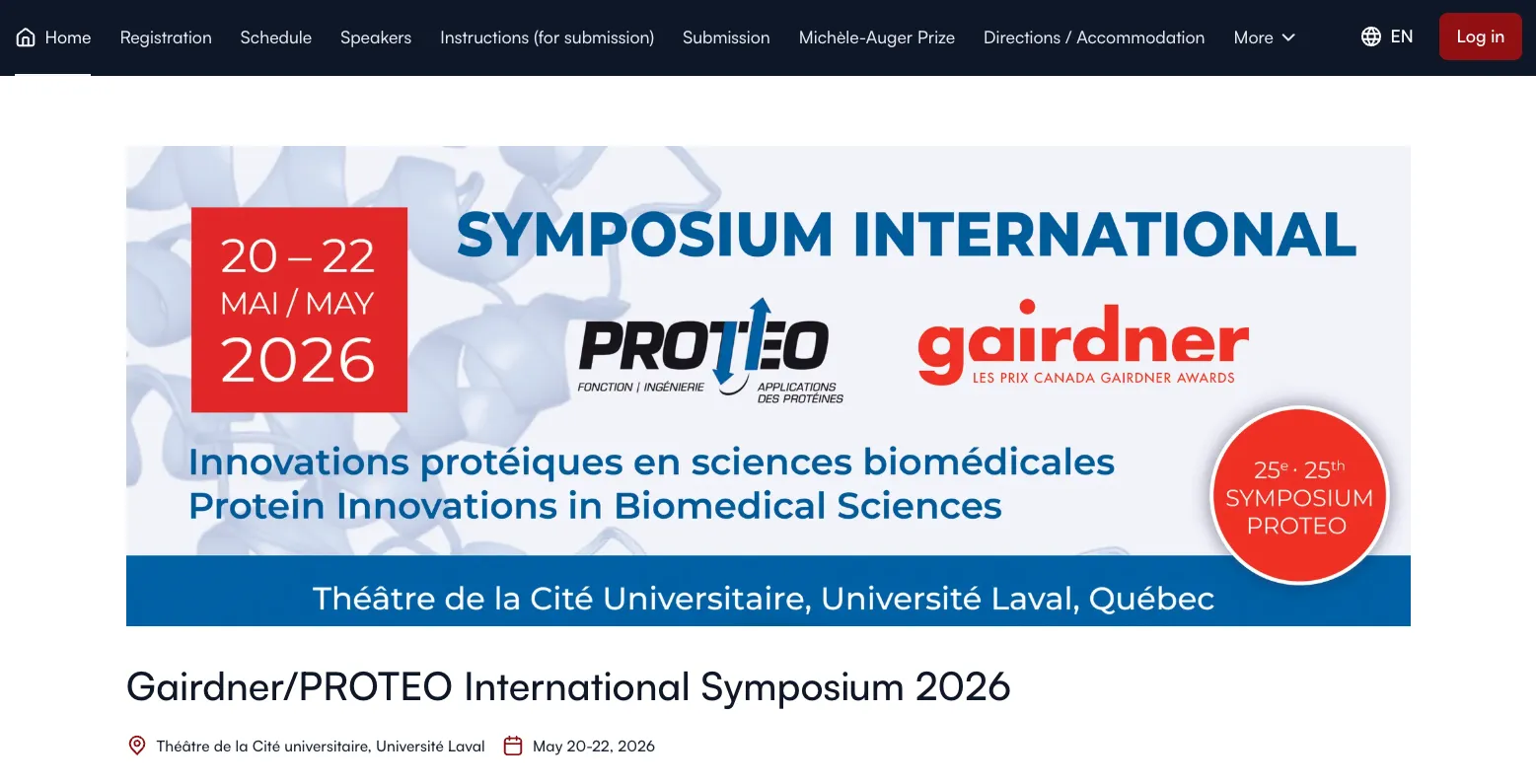 The PROTEO symposium event website built with Fourwaves
