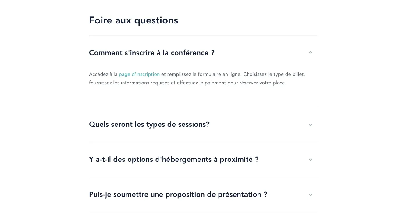 Bloc de contenu FAQ
