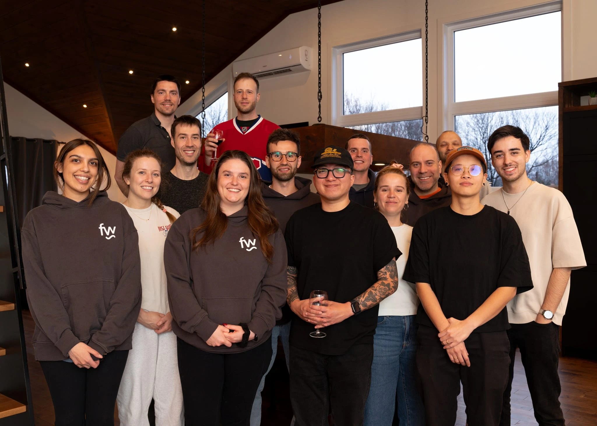 The Fourwaves team gathered together at a company retreat