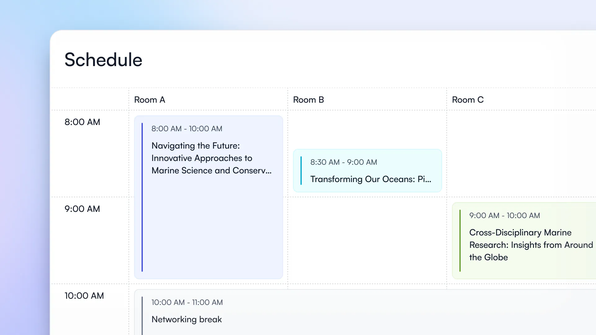 Conference Program Grid View 