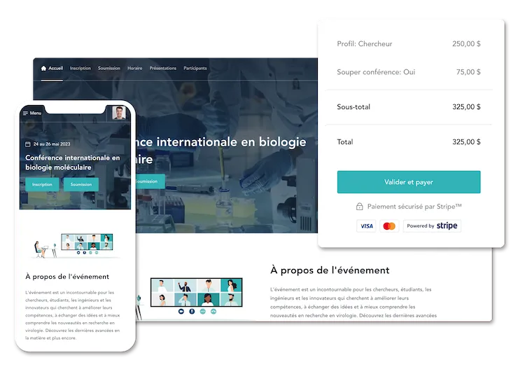 Site web d’événement et inscriptions sur Fourwaves