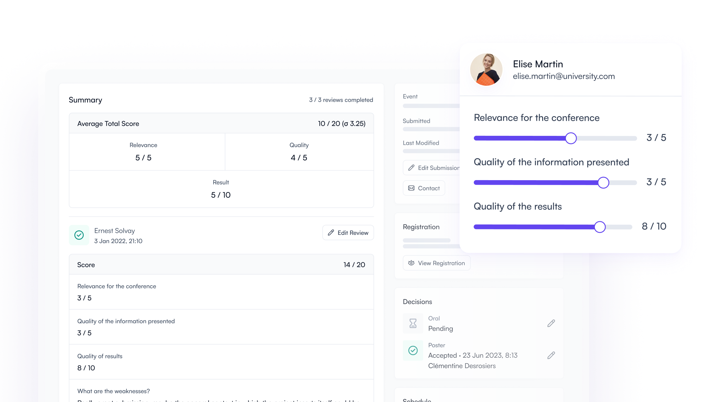 Review feedback and decision management in Fourwaves