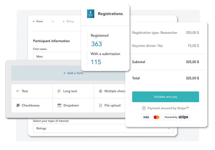 Registration and payments on Fourwaves