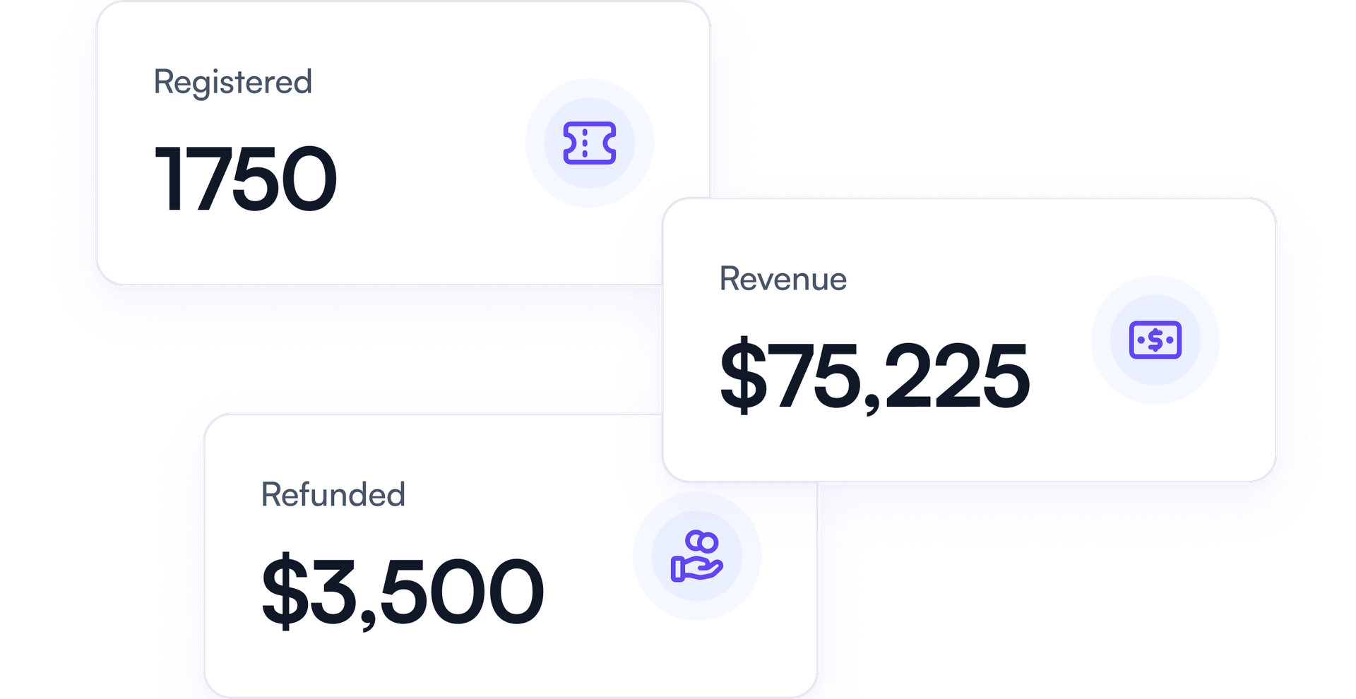 Registrations and payments dashboard in Fourwaves
