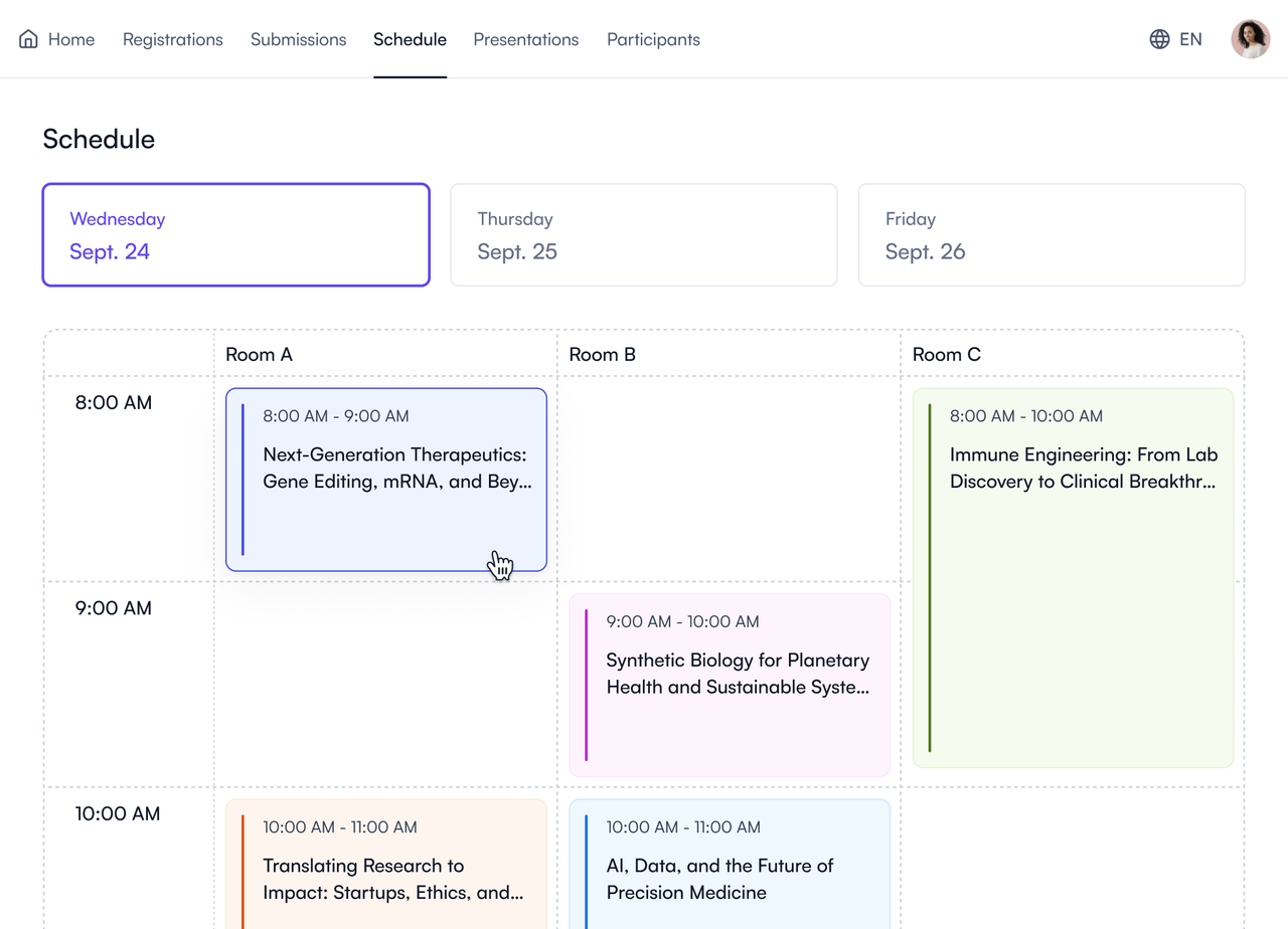 Event Wave Program Conference management software for academic events - Fourwaves