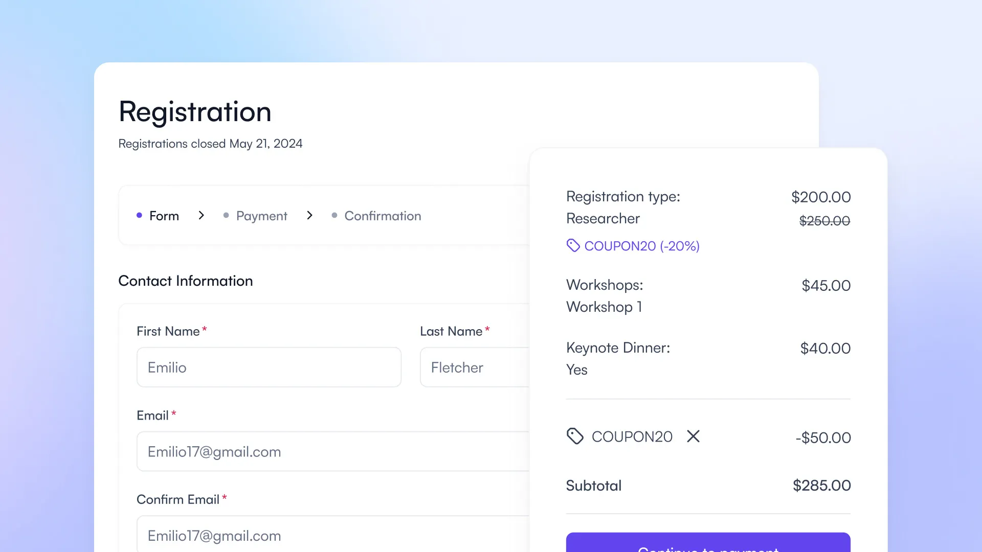 Option-specific coupon codes