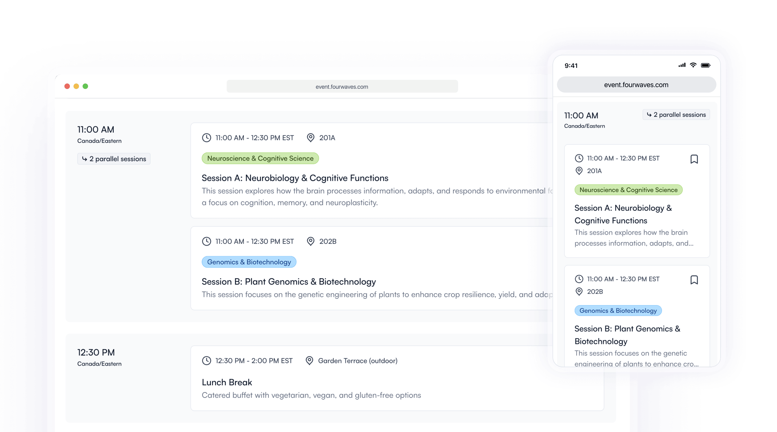 Virtual conference space setup in Fourwaves