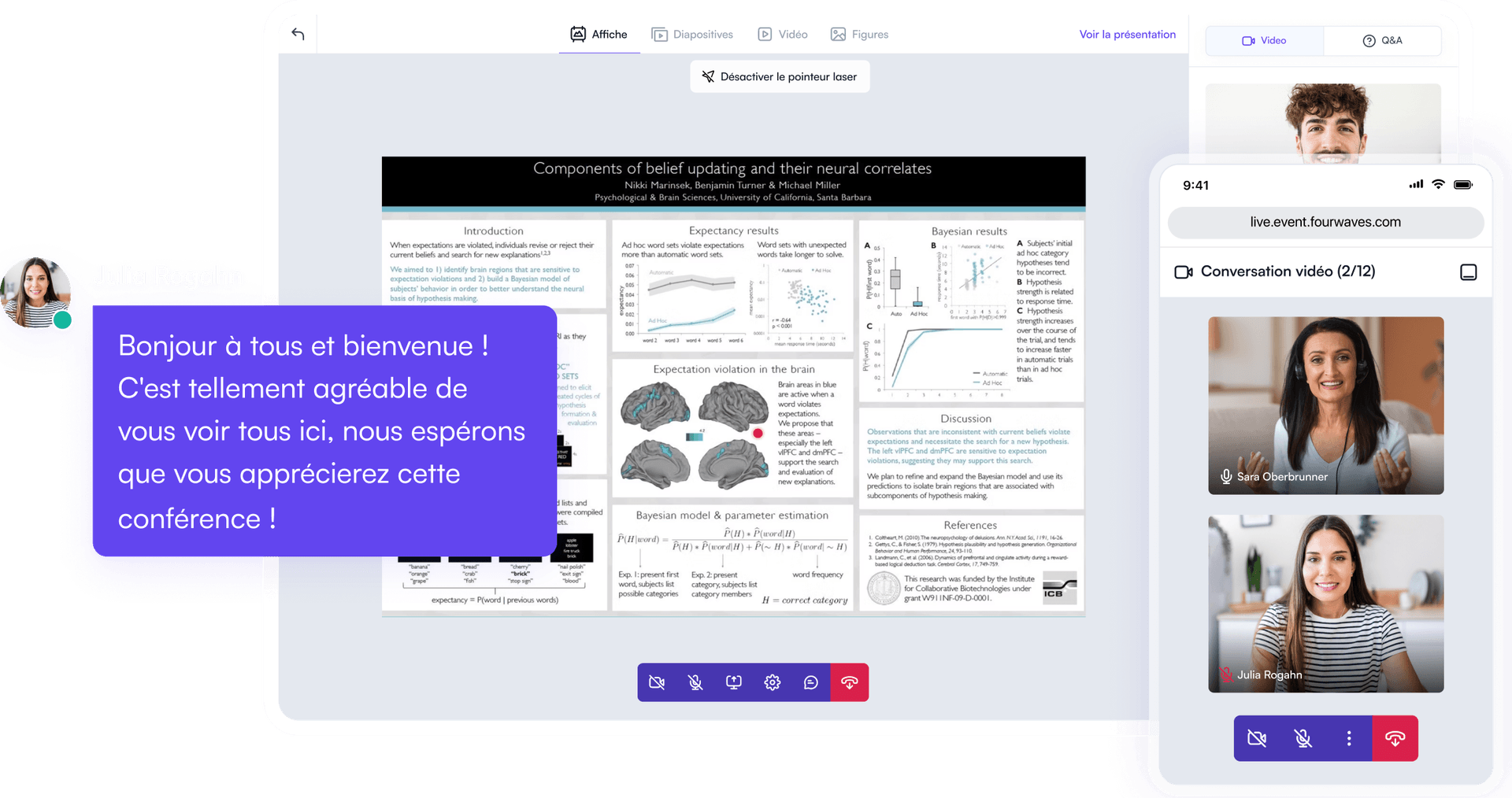 Plateforme de conférence virtuelle dans Fourwaves