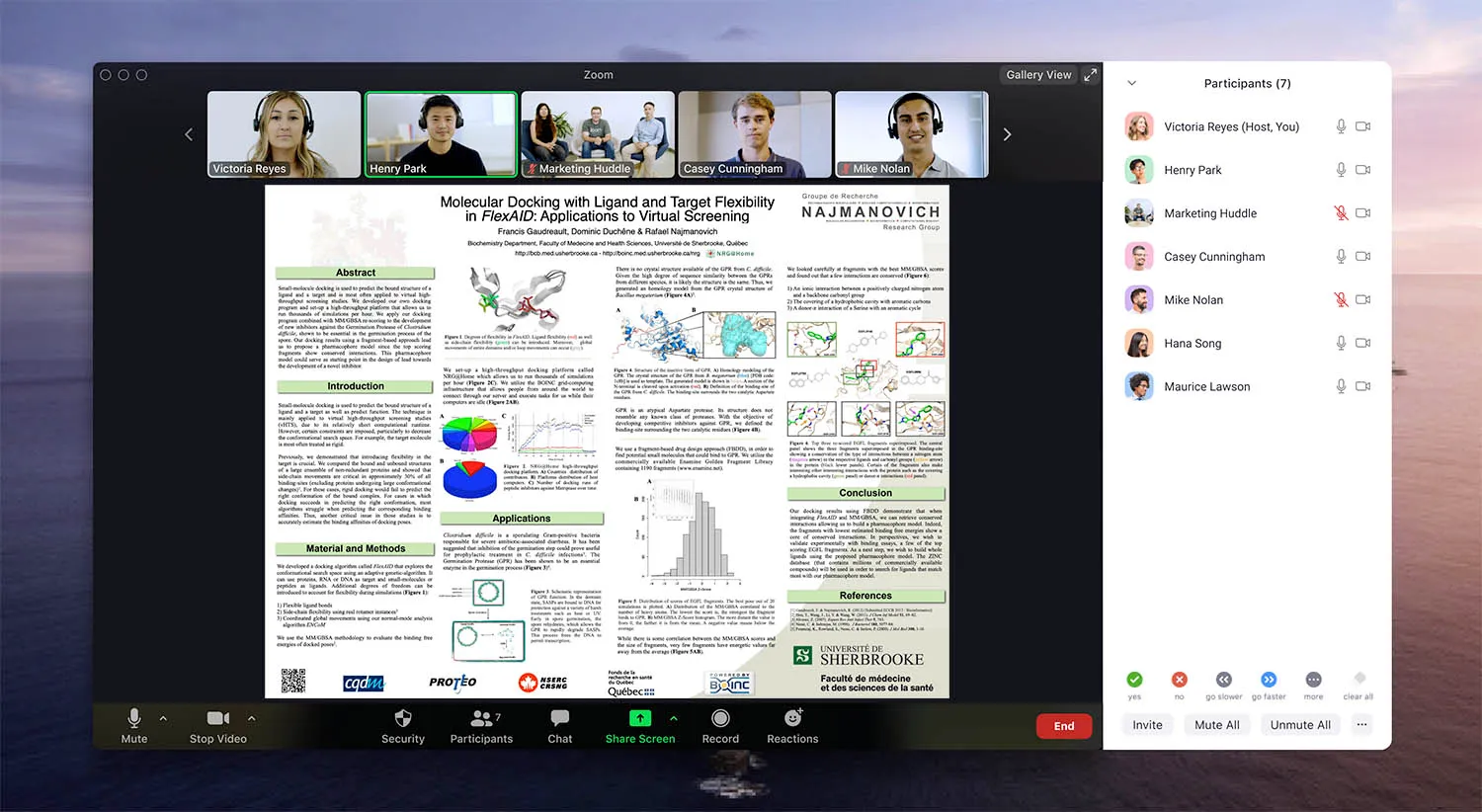 Virtual poster conversation on the Zoom app