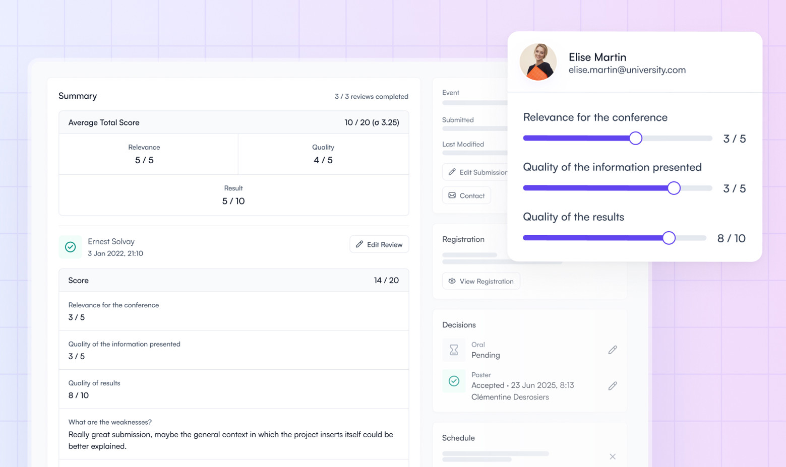 Peer review software illustrations on Fourwaves