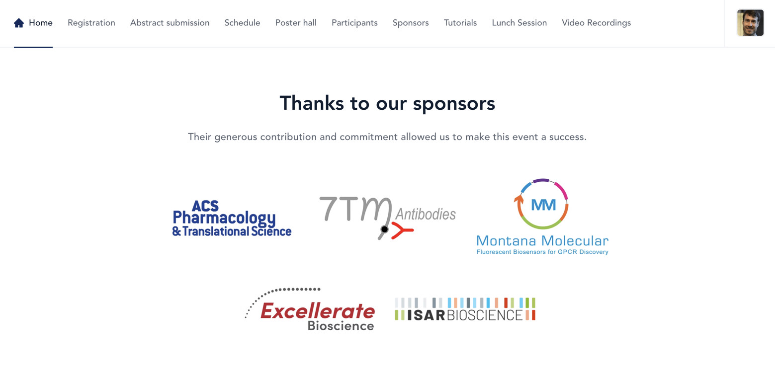 Screenshot of sponsors on an event website on Fourwaves