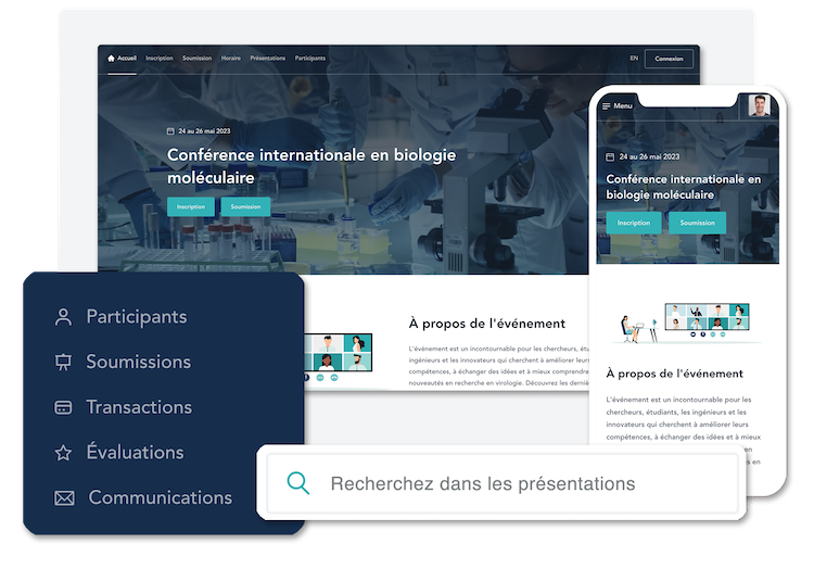 Plateforme tout-en-un pour événements scientifiques