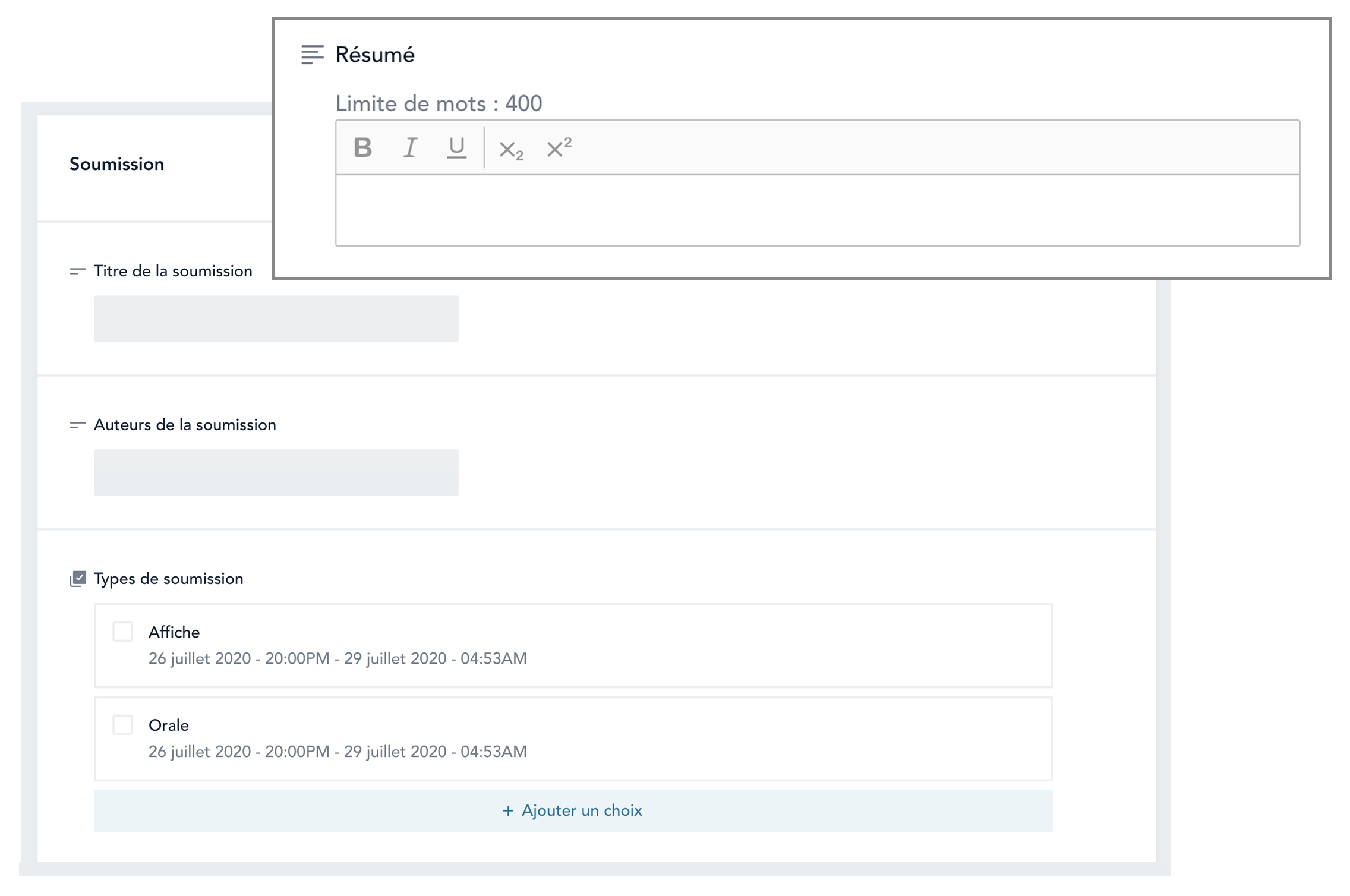 How to setup the submission form