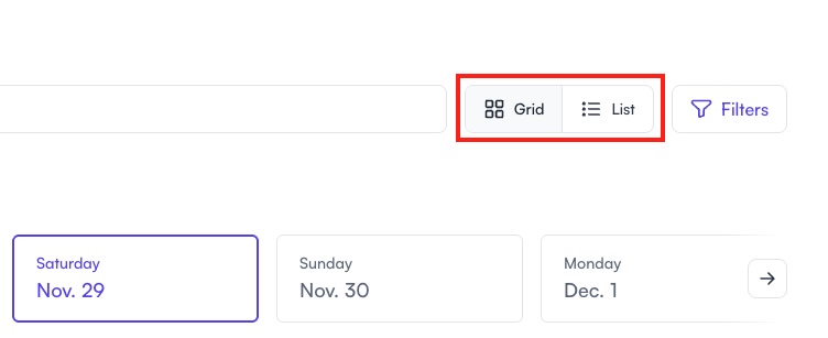 Switch to the grid view