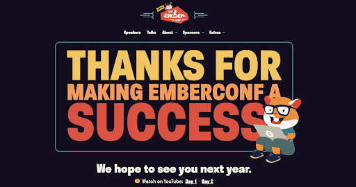 Thank you message for Emberconf