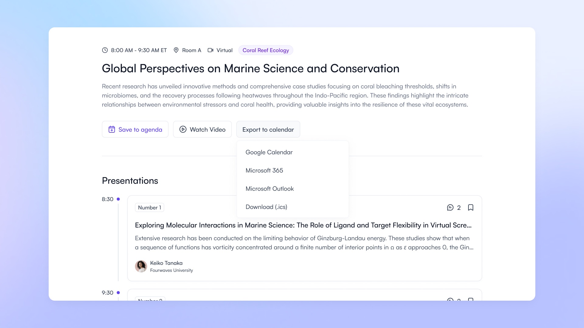 Download to calendar