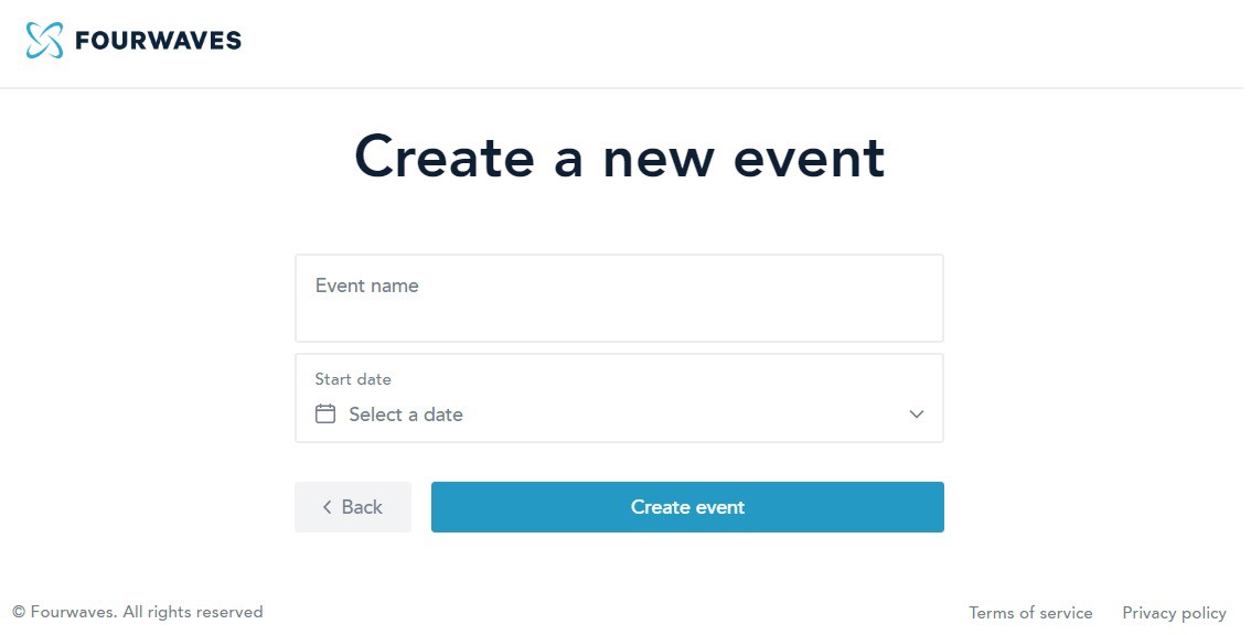 Screen of Fourwaves Conference builder