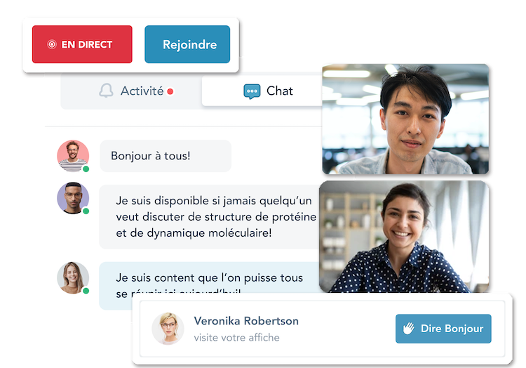 Captures d'écran d'événements virtuels sur Fourwaves