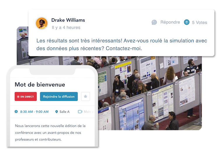 Captures d'écran de Fourwaves pour événement hybrides