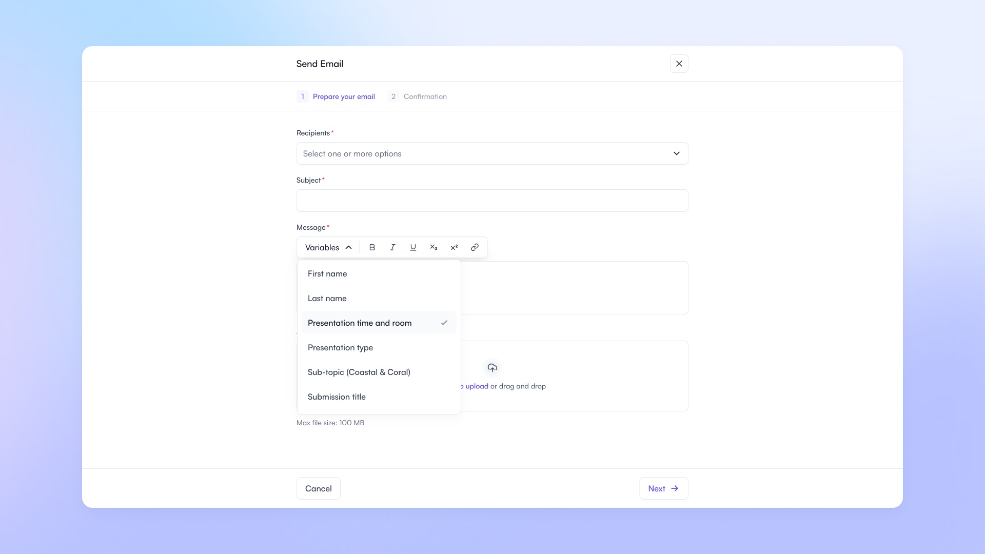 Send Presentation Times