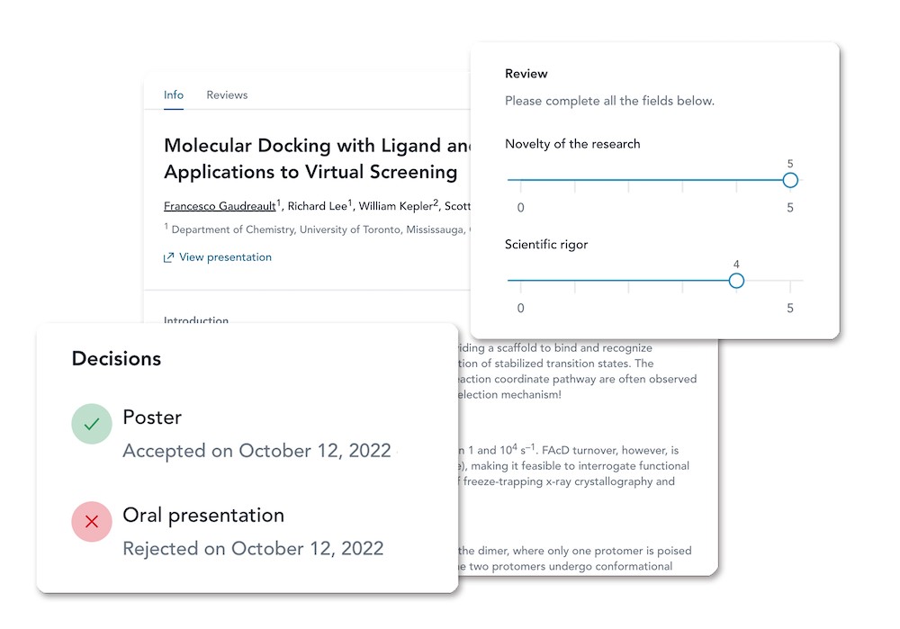 Abstract submissions and peer-review system on Fourwaves