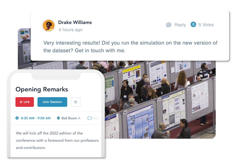 Screenshots of Fourwaves for Hybrid Events