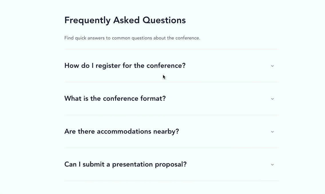 FAQ Content block