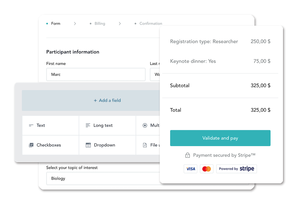 Registration and payments on Fourwaves