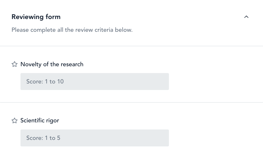 Reviewing form