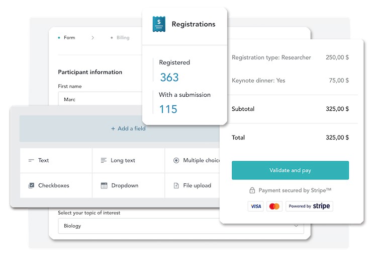 Registration and payments on Fourwaves