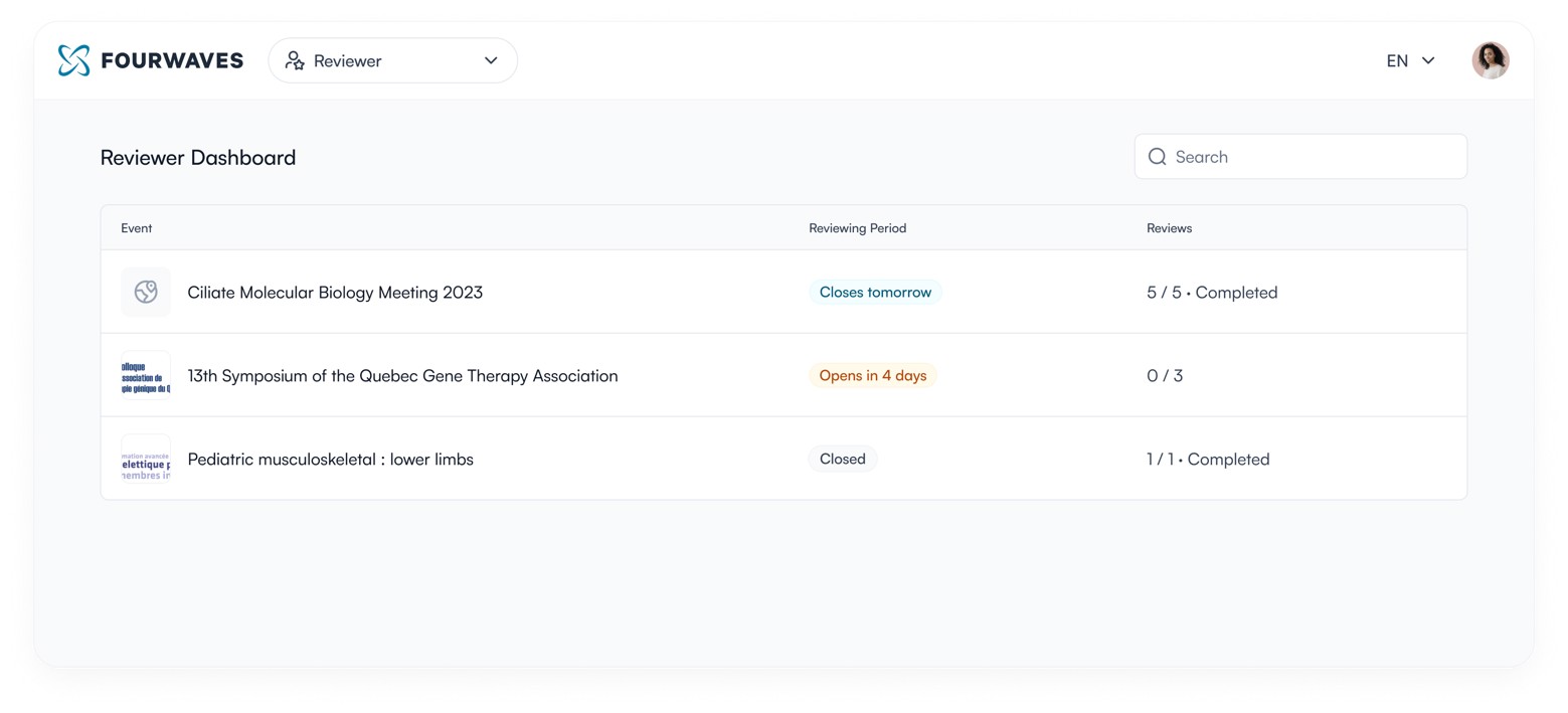 reviewer dashboard